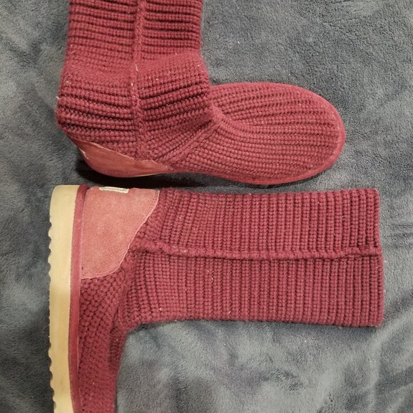 UGG Shoes - UGG knitted boots (Maroon)